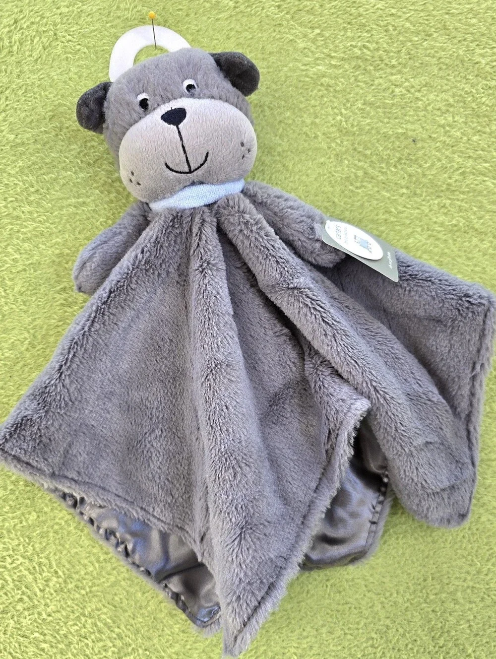 NWT MINT Baby BOYS Security Blanket LOVEY - GRAY PUPPY DOG - ULTRA CUDDLY (Q6)